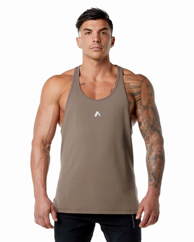 Alphalete Stepped Hem Stringer Mocha | XY6214950