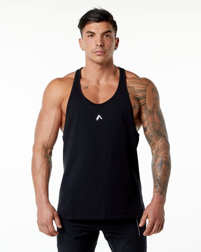 Alphalete Stepped Hem Stringer Schwarz | IA2985361