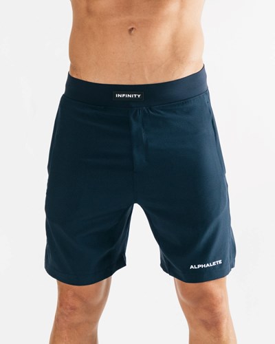 Alphalete Woven 4-Way Stretch 7" Kurzes Navy | BJ5076932