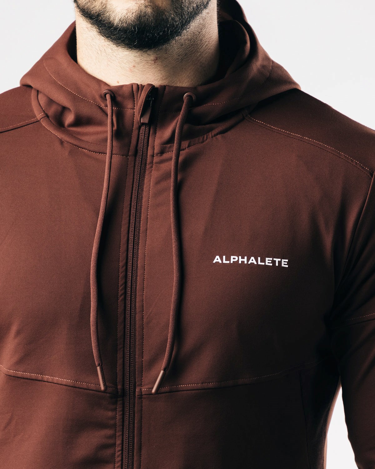 Alphalete 4-Way Stretch Mit Kapuze Jacket Schokolade | CX8492301