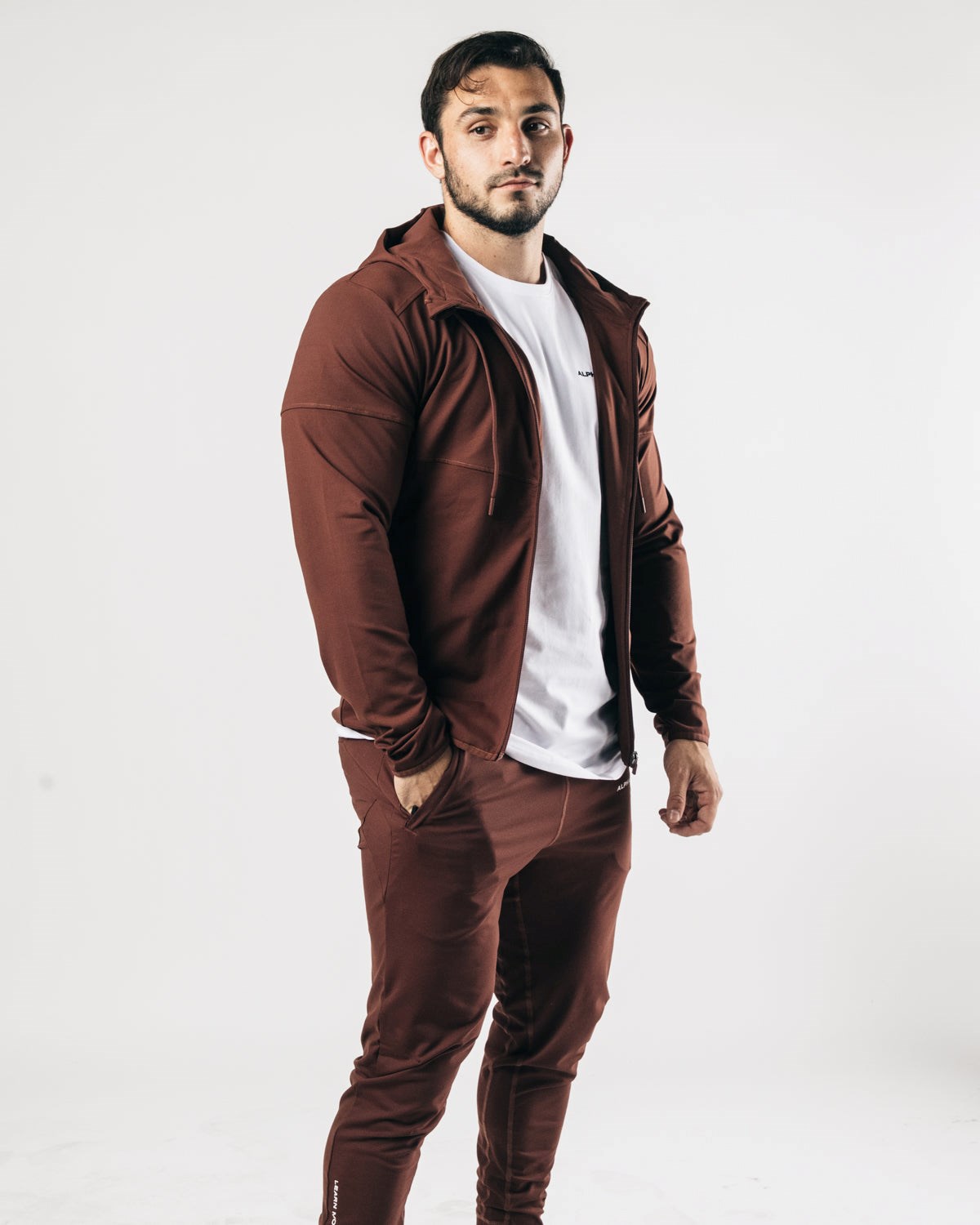 Alphalete 4-Way Stretch Mit Kapuze Jacket Schokolade | CX8492301