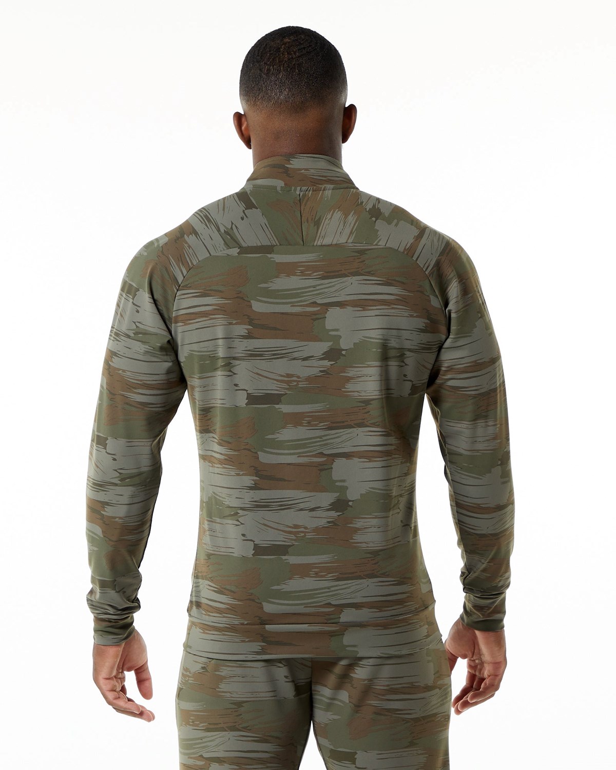 Alphalete 4-Way Stretch Track Jacket Olivgrün Camouflage | JE7641892