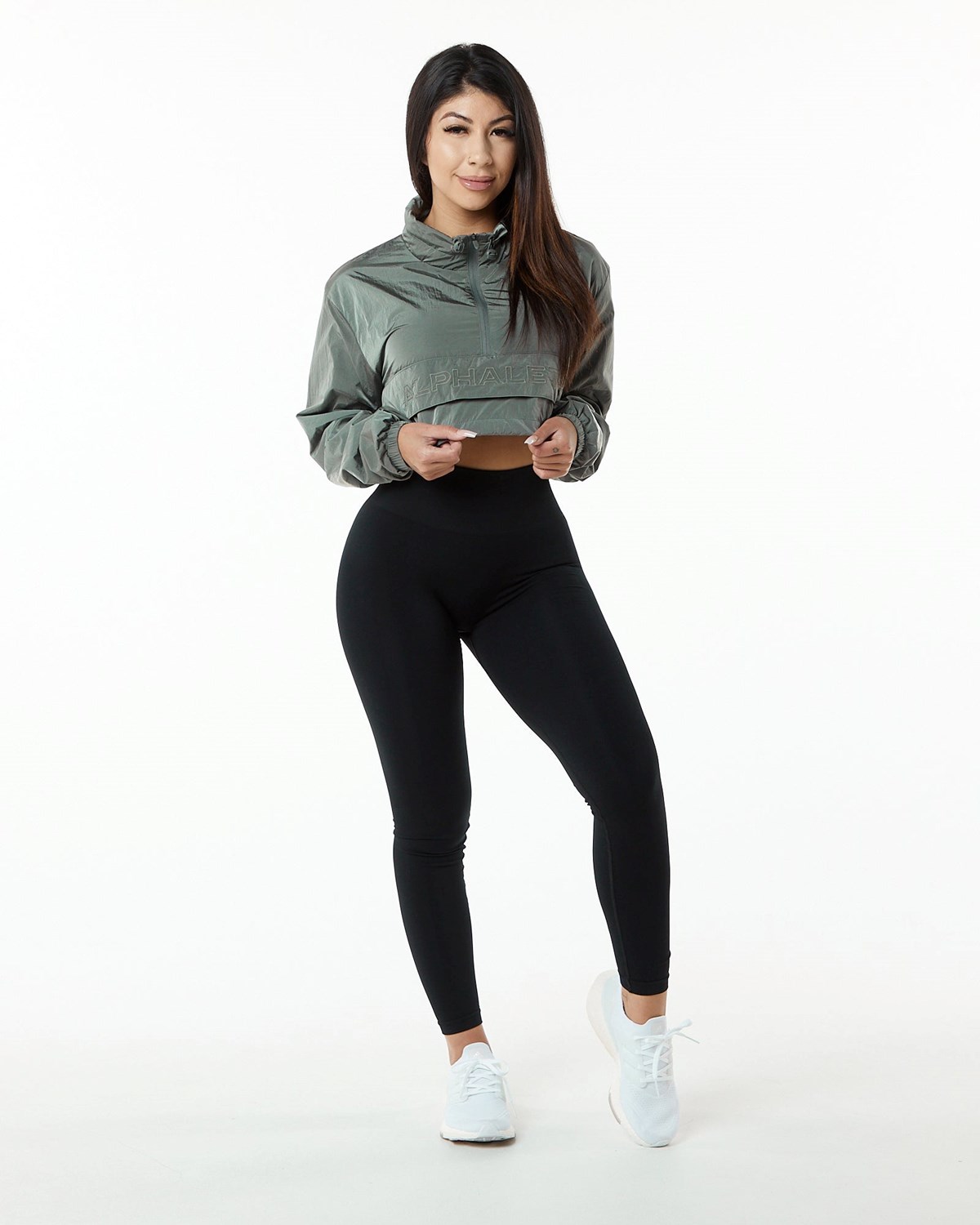 Alphalete All-Purpose Crop Jacket Charcoal | GM8320196