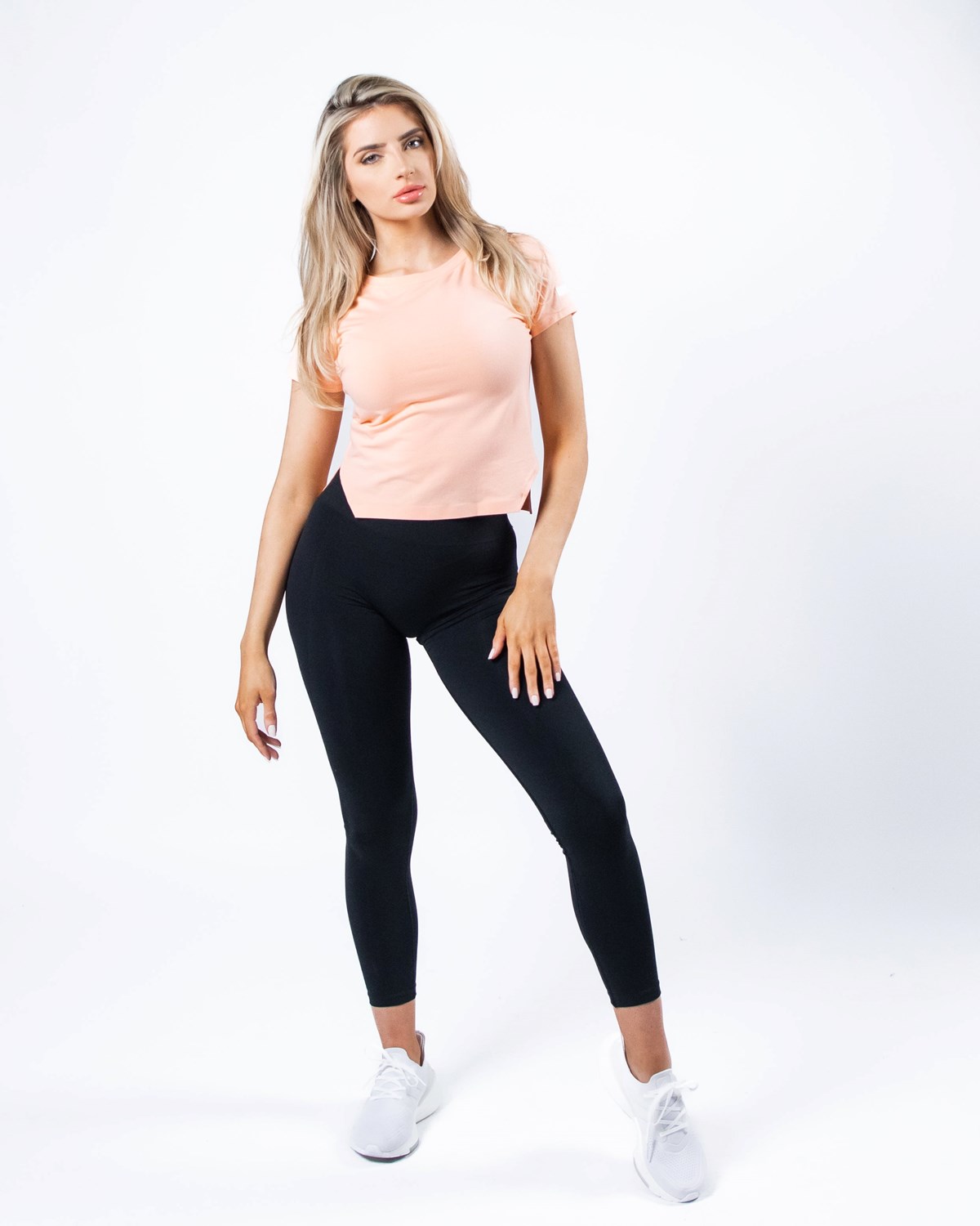 Alphalete Boatneck Cropped Premium Kurzes Sleeve Koralle | UJ1796482