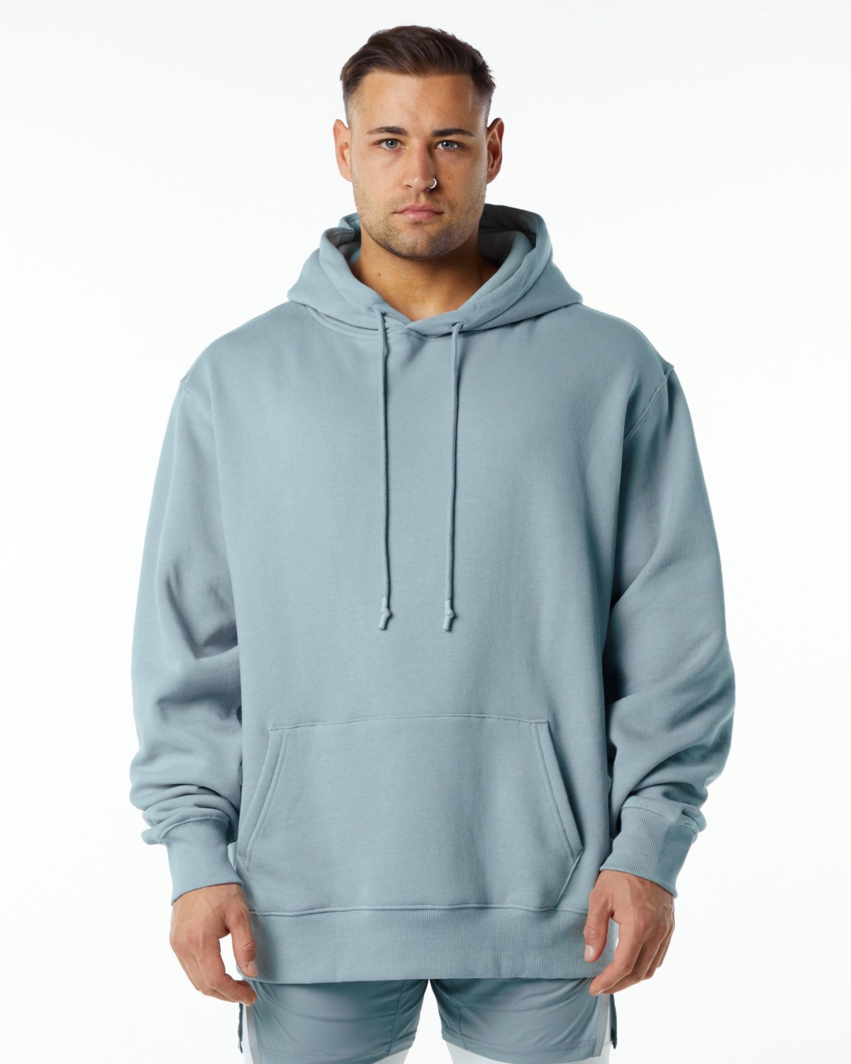 Alphalete Brushed Fleece Graphic Hoodie Blau | EA6032974