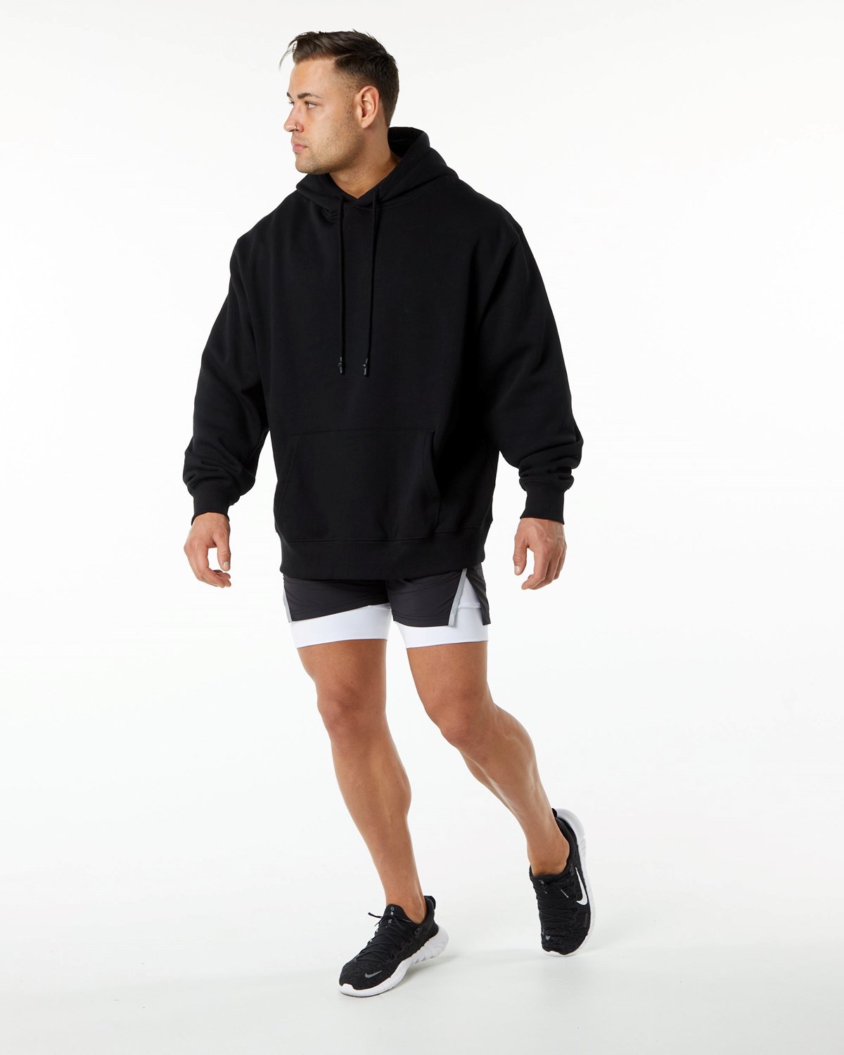 Alphalete Brushed Fleece Graphic Hoodie Schwarz | NB4185607