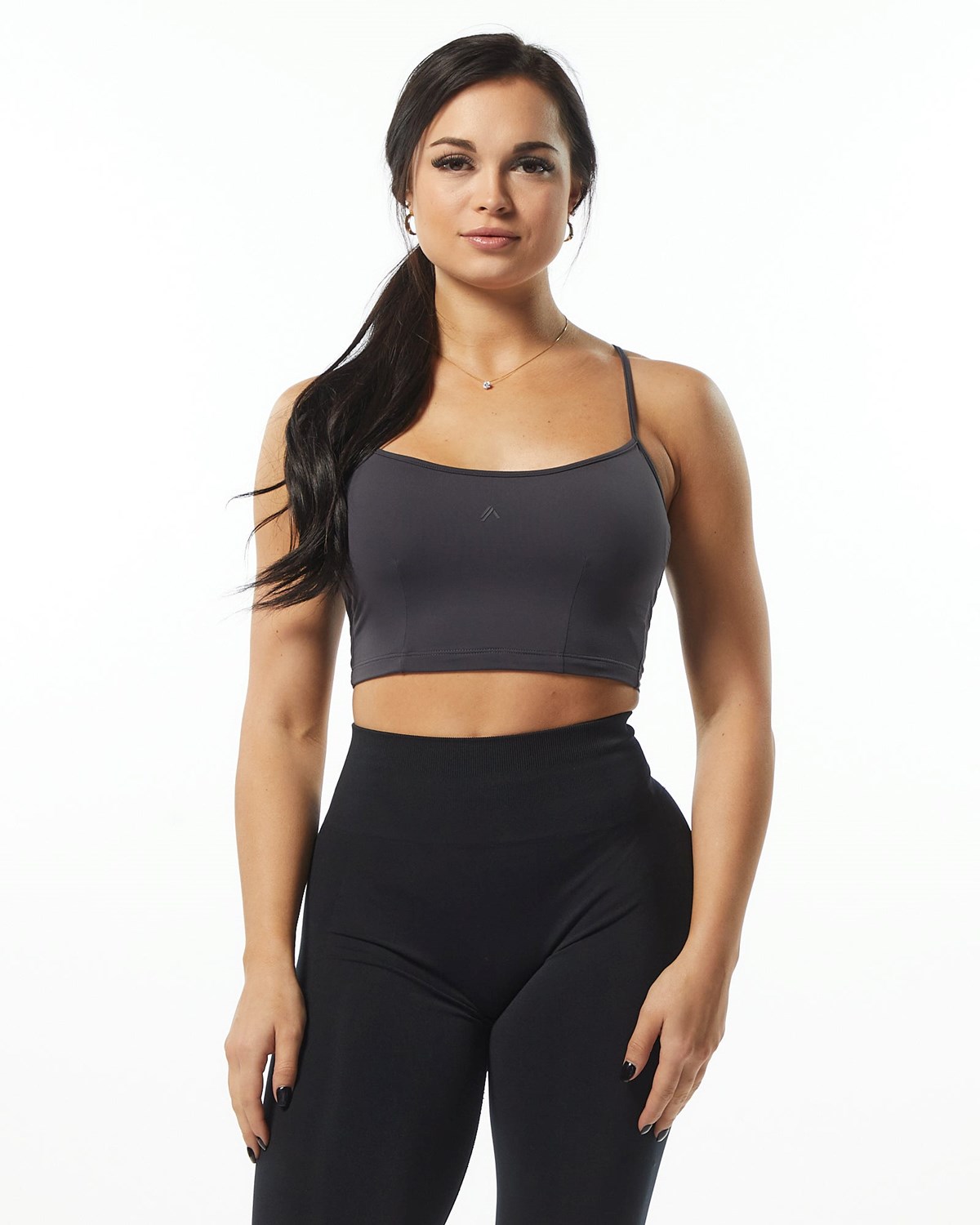 Alphalete Camisole Y-Back Crop Tank Dunkelgrau | CH8625940