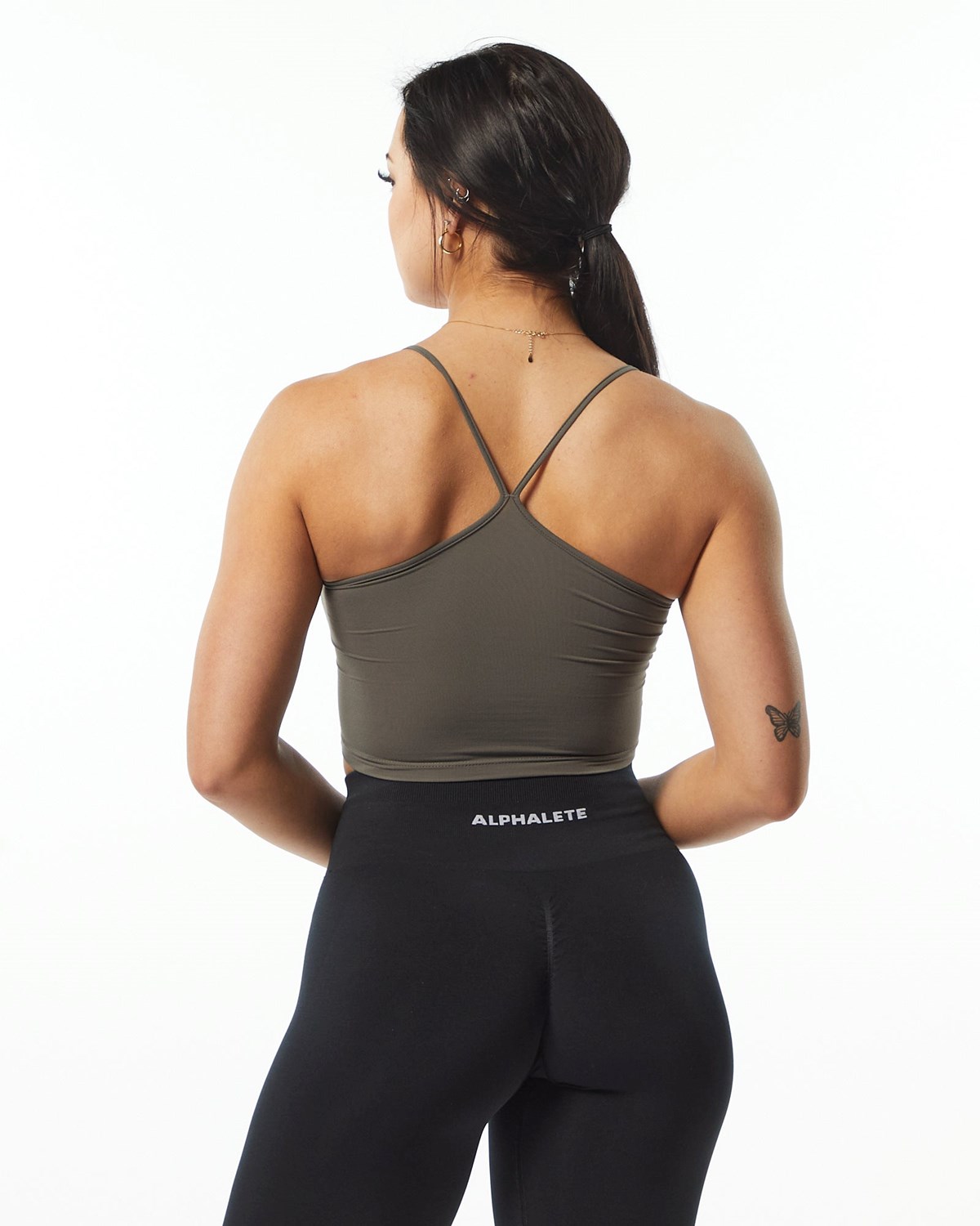 Alphalete Camisole Y-Back Crop Tank Grau | US8512376