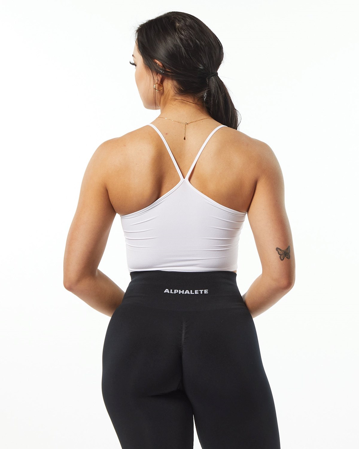 Alphalete Camisole Y-Back Crop Tank Weiß | TB6842357