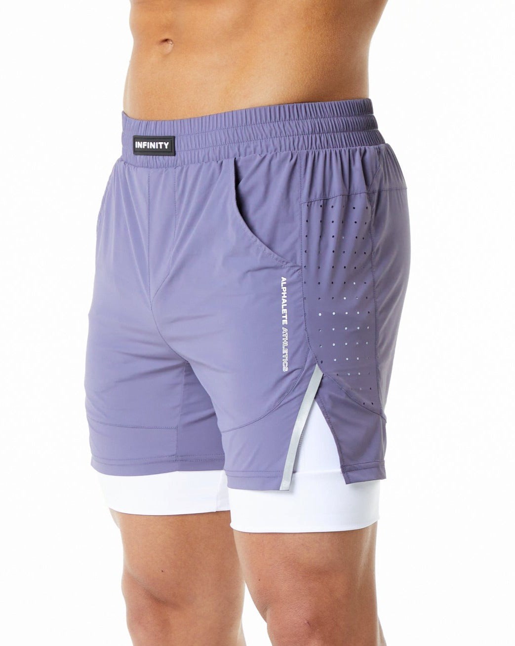 Alphalete Compression Gefütterte 4-Way Stretch Sport Kurzes Digital Violet | UW4360928