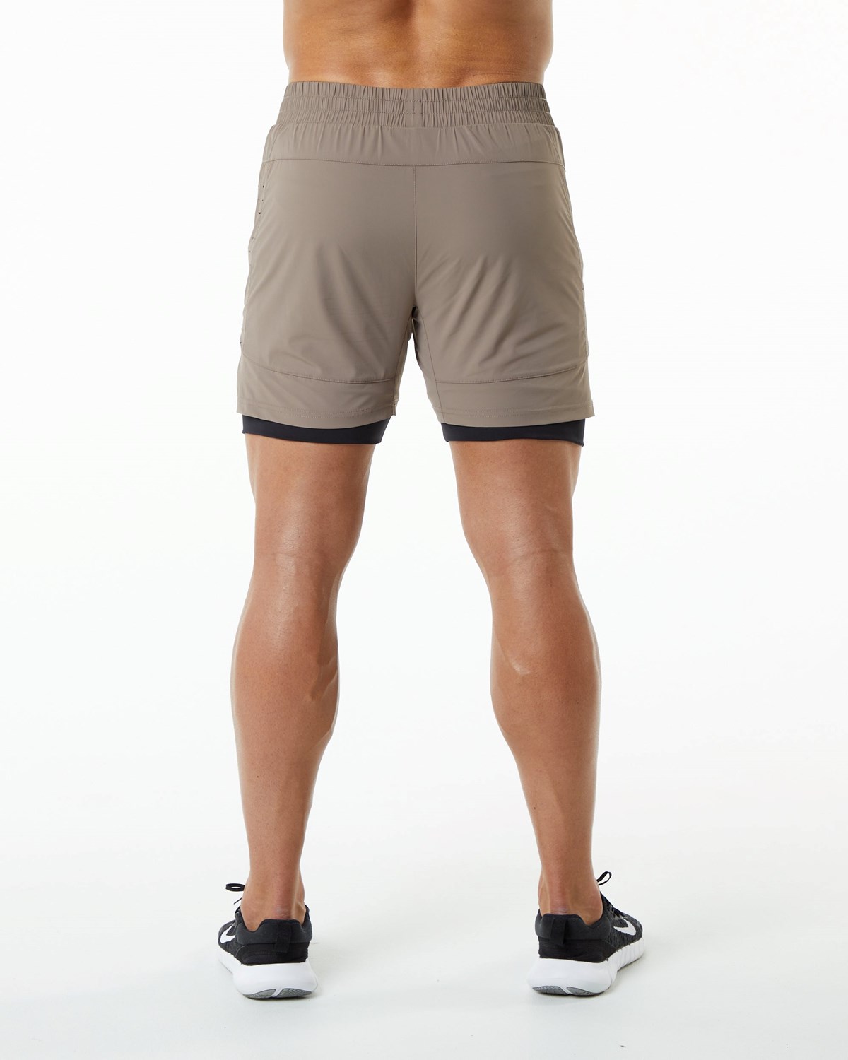 Alphalete Compression Gefütterte Woven Sport Kurzes Mocha | CW1837564