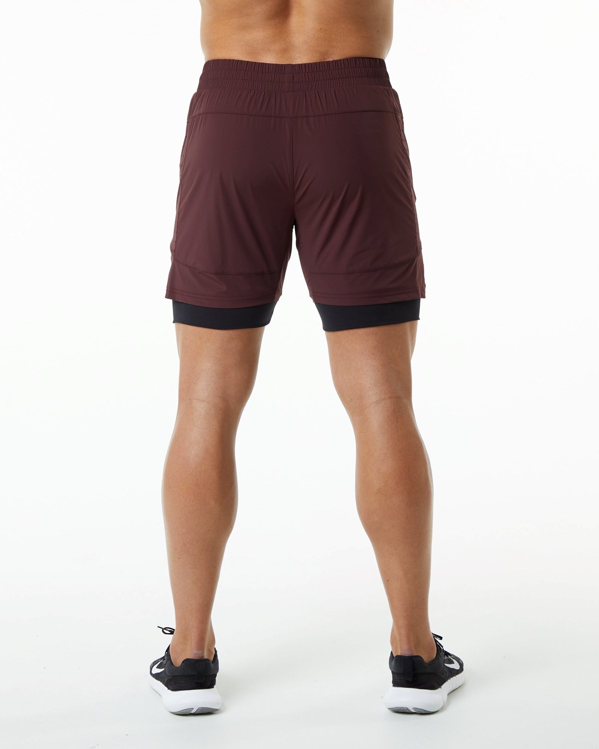 Alphalete Compression Gefütterte Woven Sport Kurzes Bordeaux | YR6729384