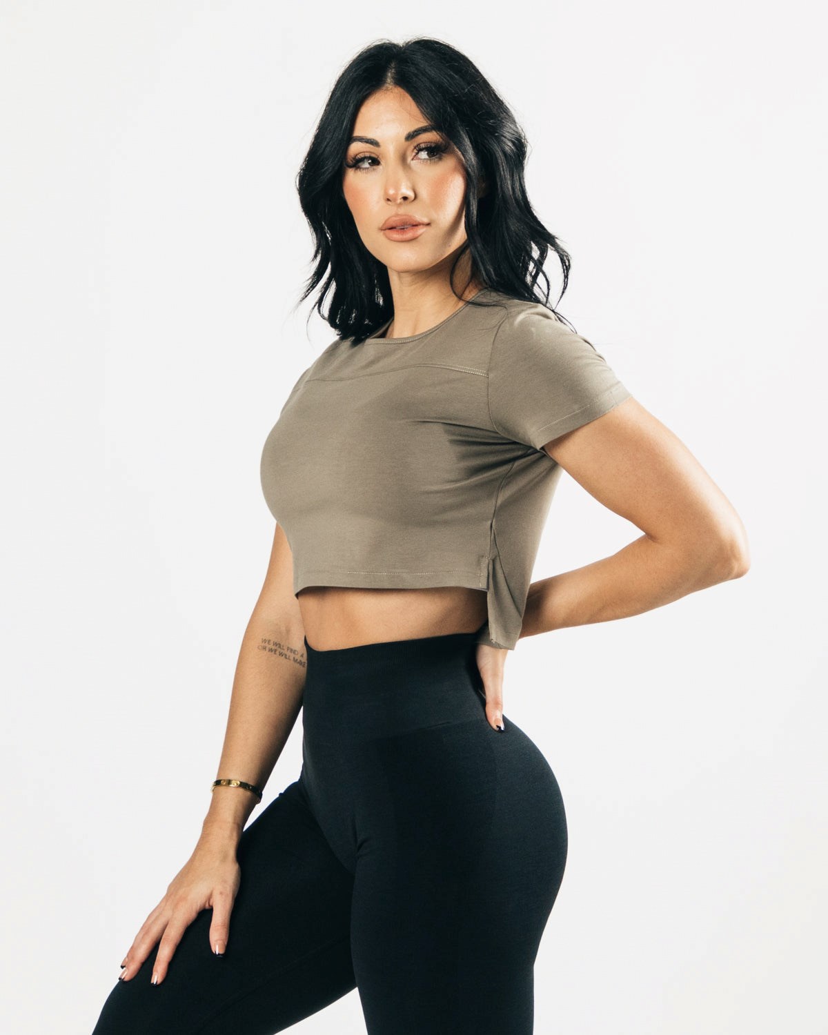 Alphalete Cropped Premium Kurzes Sleeve Haze | DM7604835