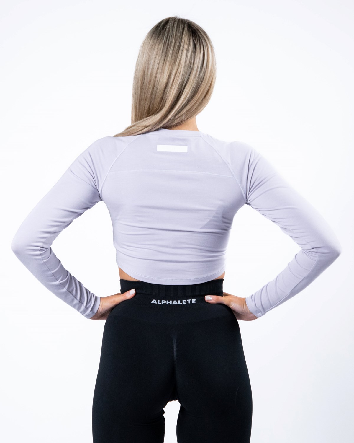 Alphalete Cropped Premium Long Sleeve Lilac Haze | DB6459378