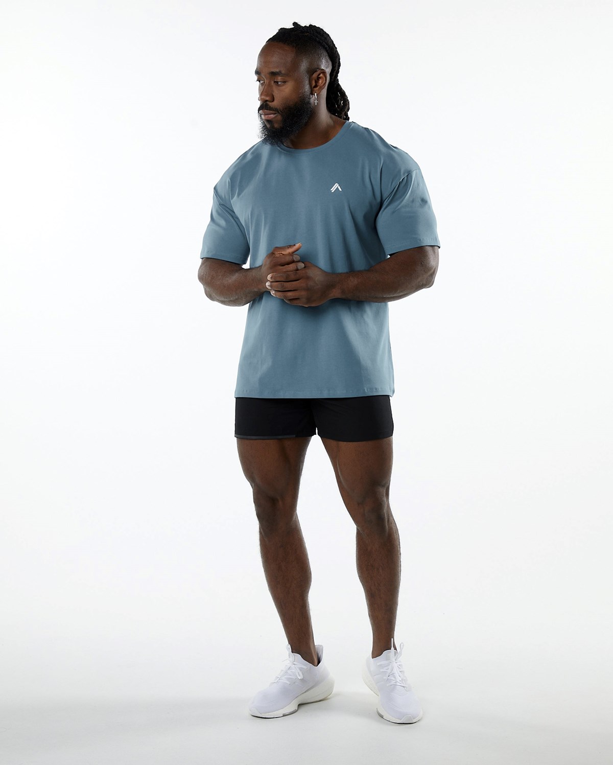 Alphalete Drop Shoulder Tee Blau | CQ3570468