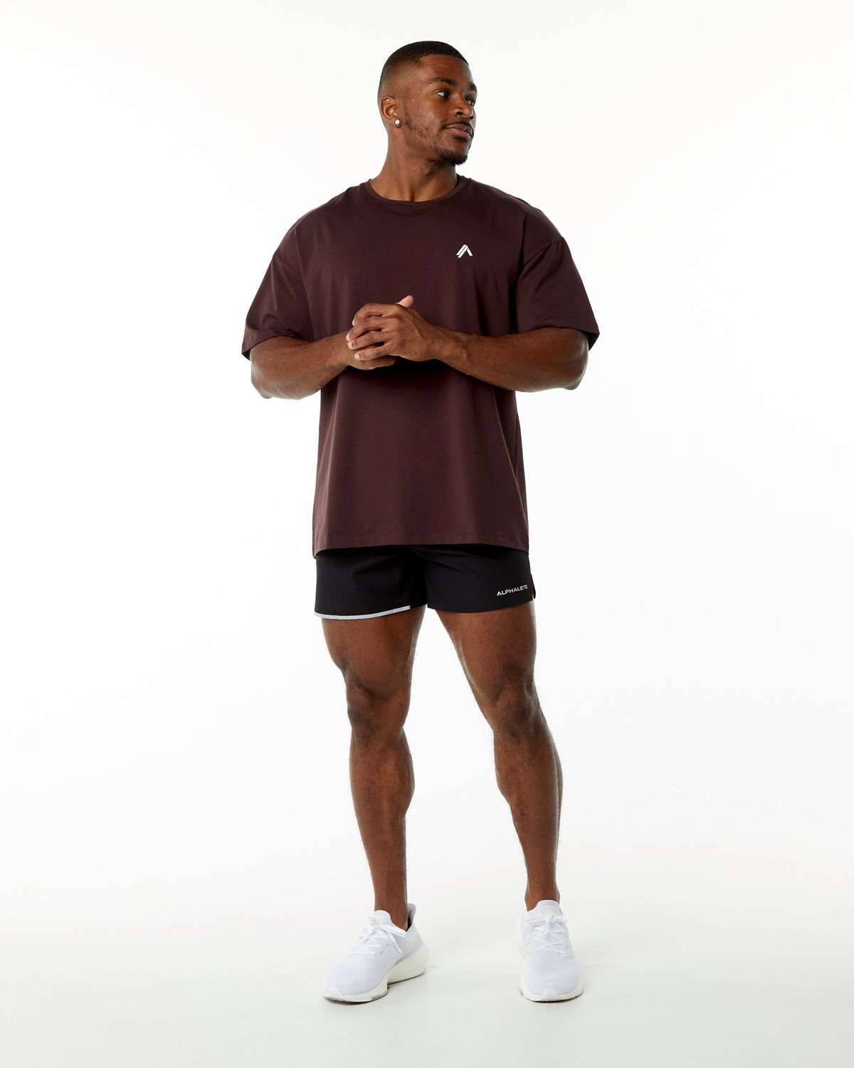 Alphalete Drop Shoulder Tee Bordeaux | KQ1946325