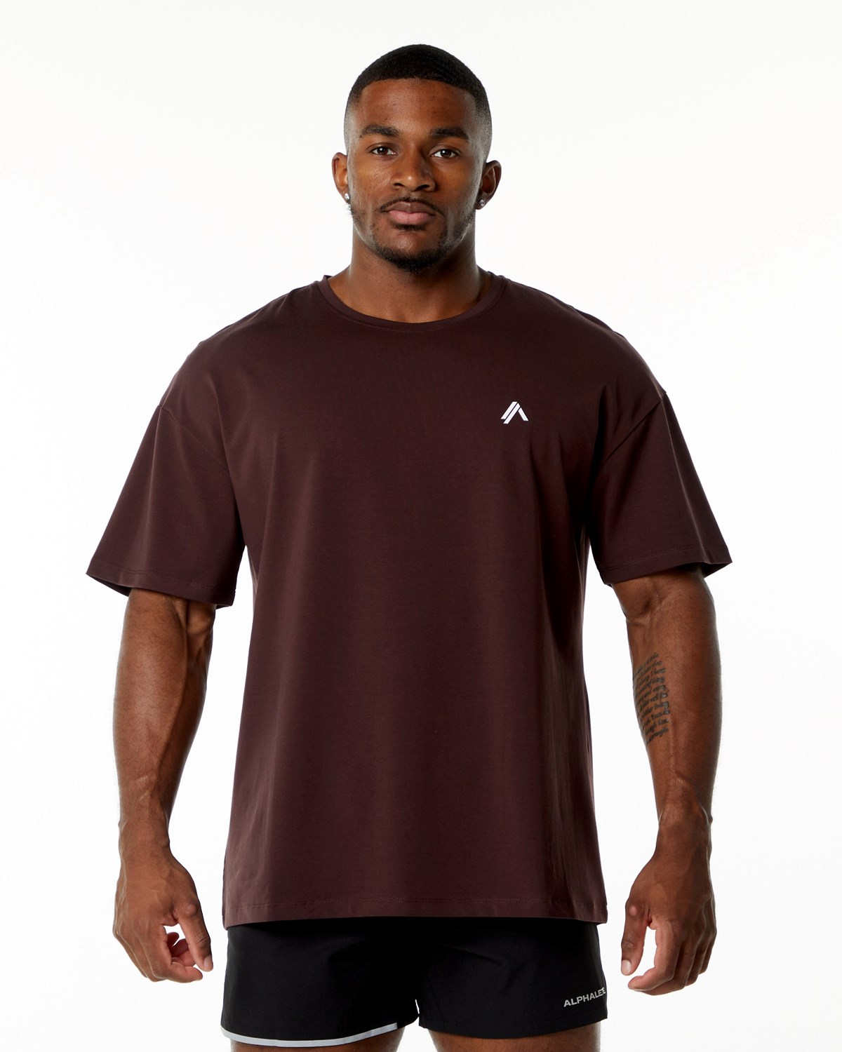 Alphalete Drop Shoulder Tee Bordeaux | KQ1946325