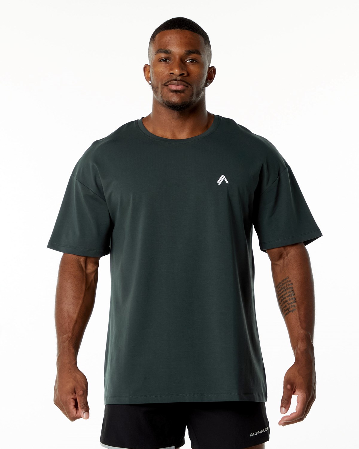 Alphalete Drop Shoulder Tee Grün | VQ7342601