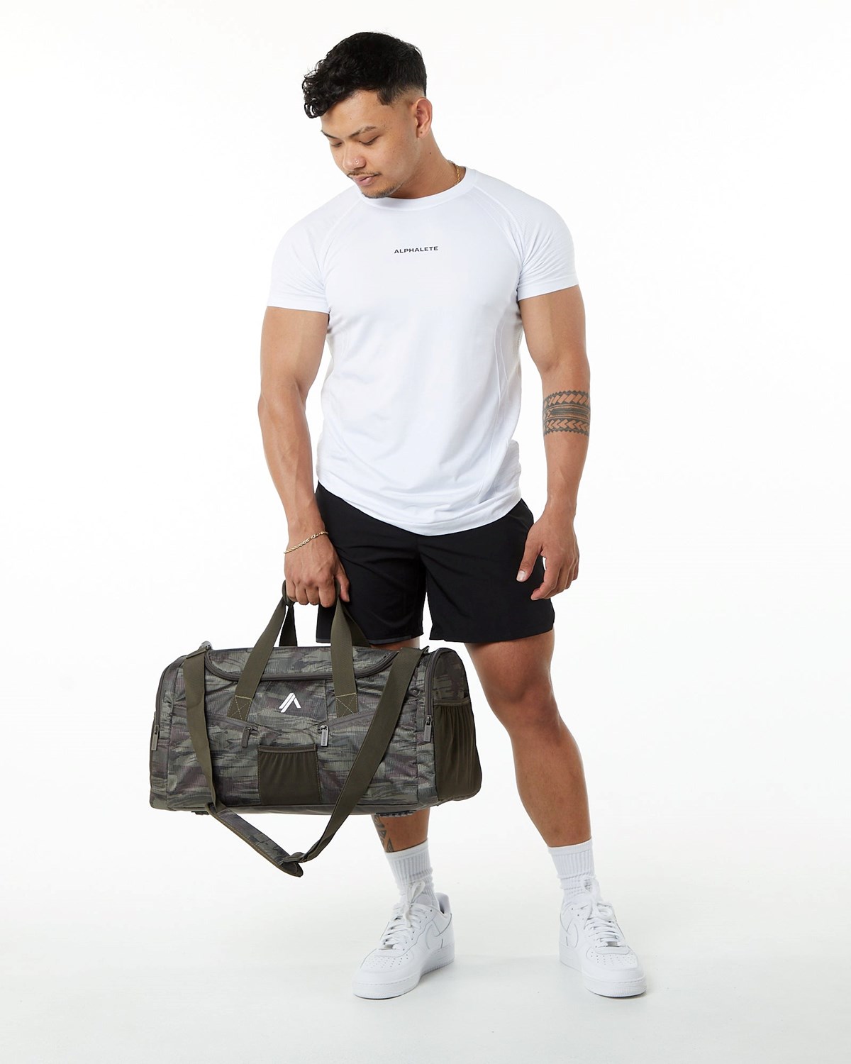 Alphalete Duffel Bag Olivgrün Camouflage | ZI6023941