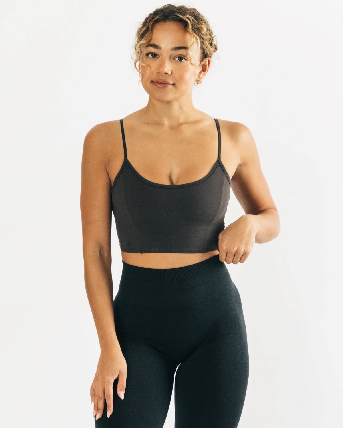 Alphalete Fitted Cropped Tank Charcoal | FS7318490