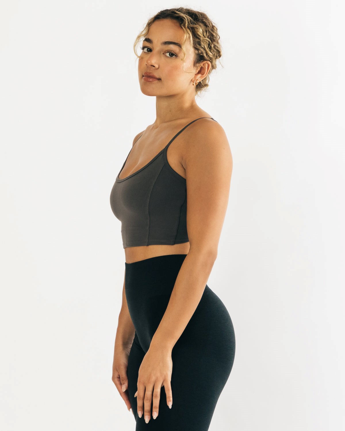 Alphalete Fitted Cropped Tank Grau | ZL7932846