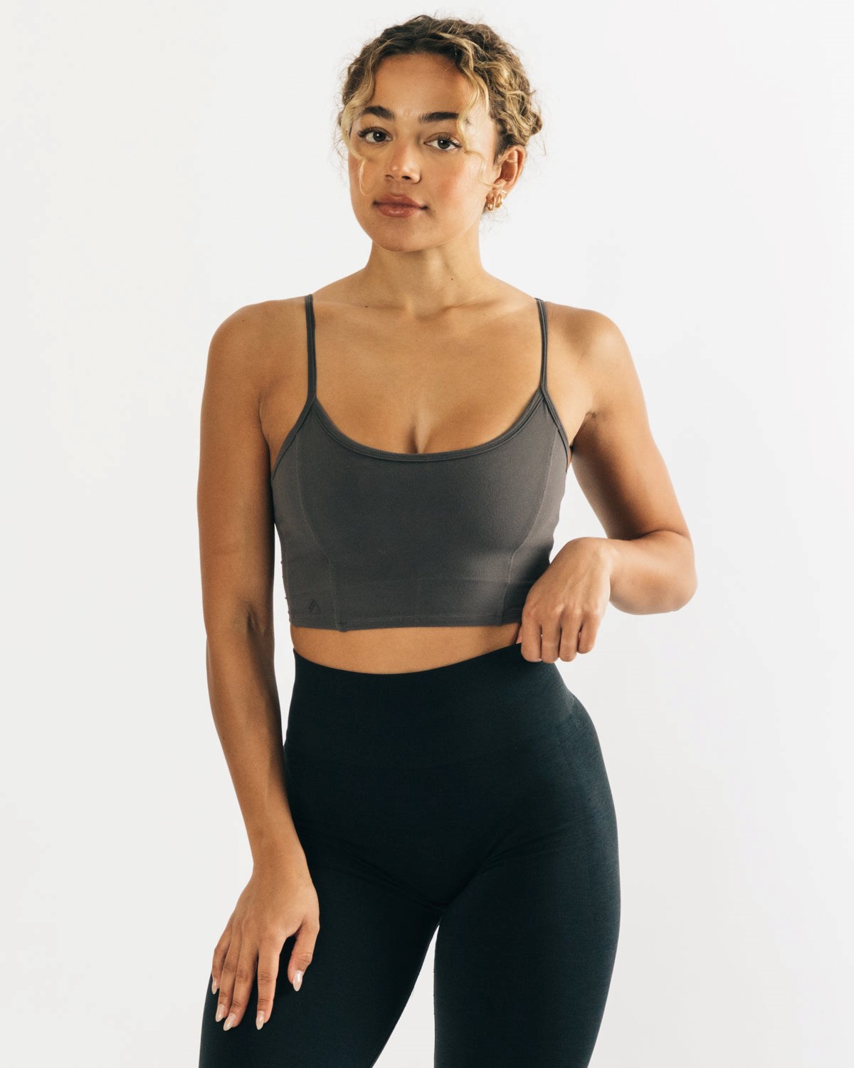 Alphalete Fitted Cropped Tank Grau | ZL7932846