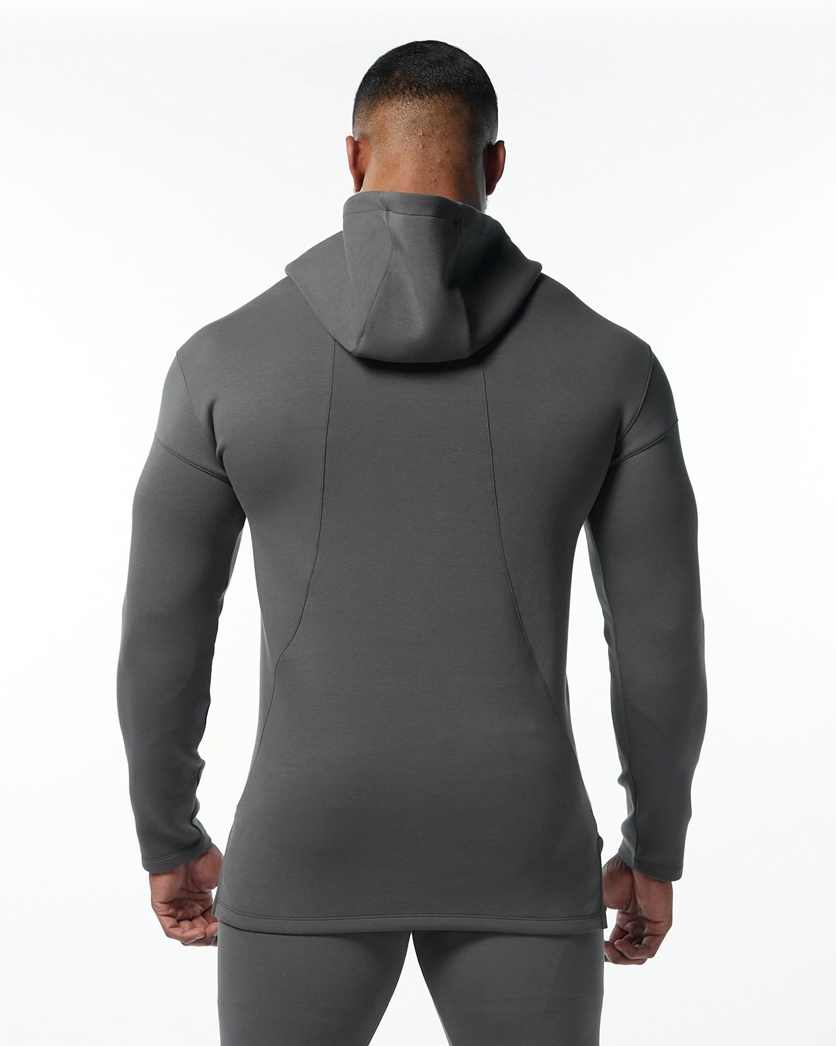 Alphalete Fitted Interlock Knit Hoodie Charcoal | SU9561728