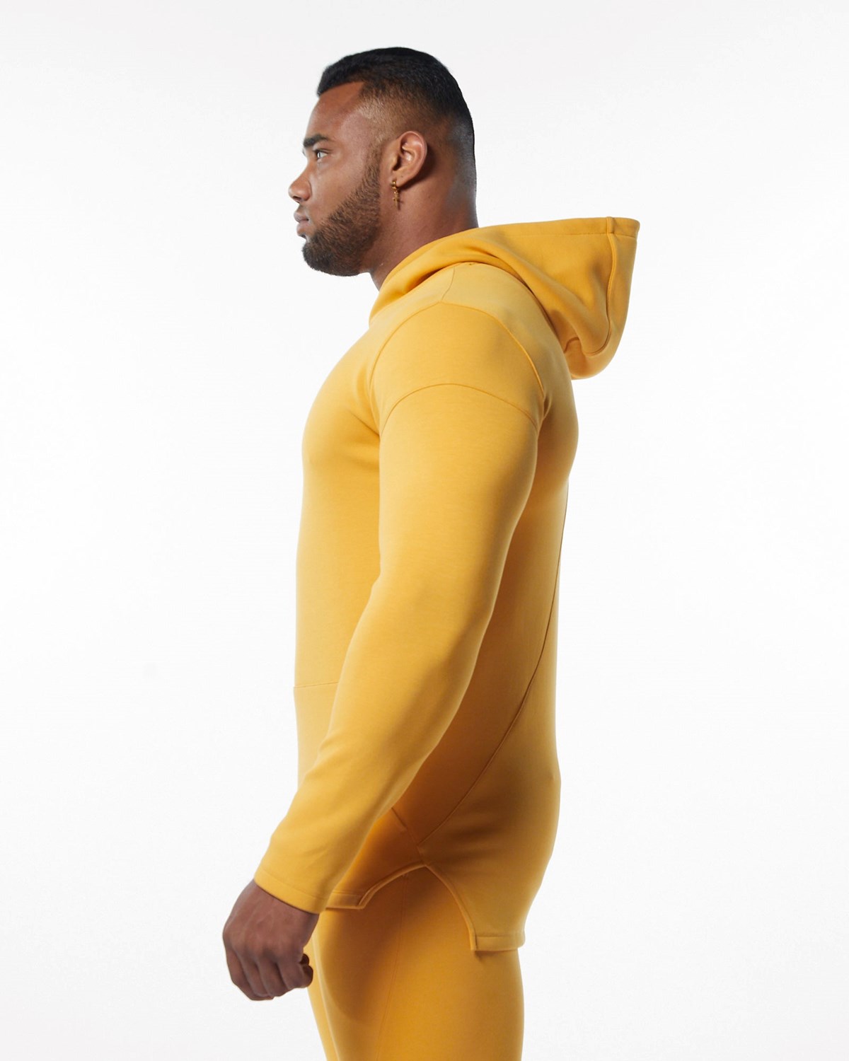 Alphalete Fitted Interlock Knit Hoodie Gelb | JP4798521