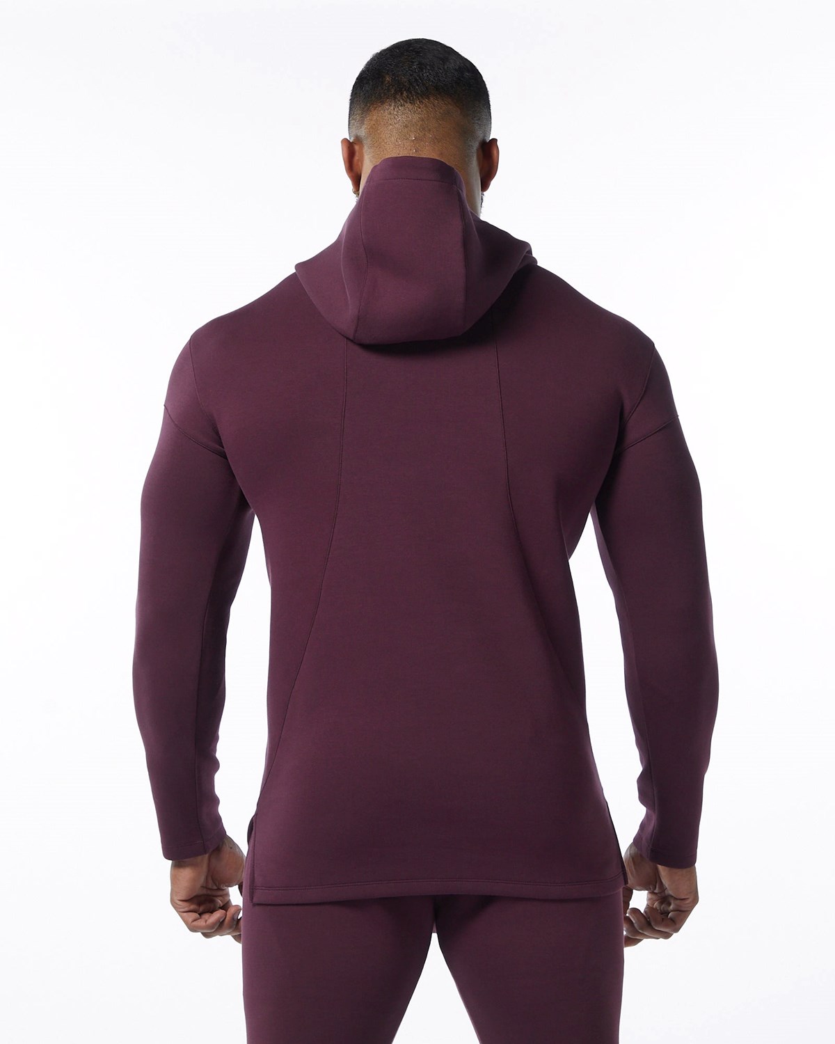 Alphalete Fitted Interlock Knit Hoodie Merlot | KE7483526