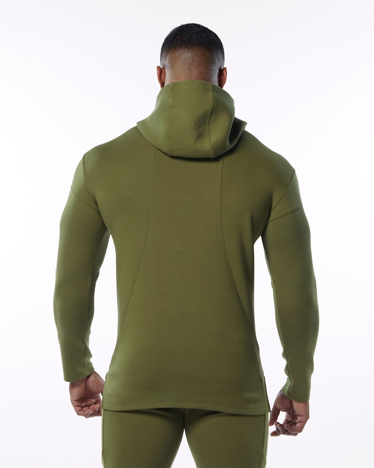 Alphalete Fitted Interlock Knit Hoodie Olivgrün | AI1879326