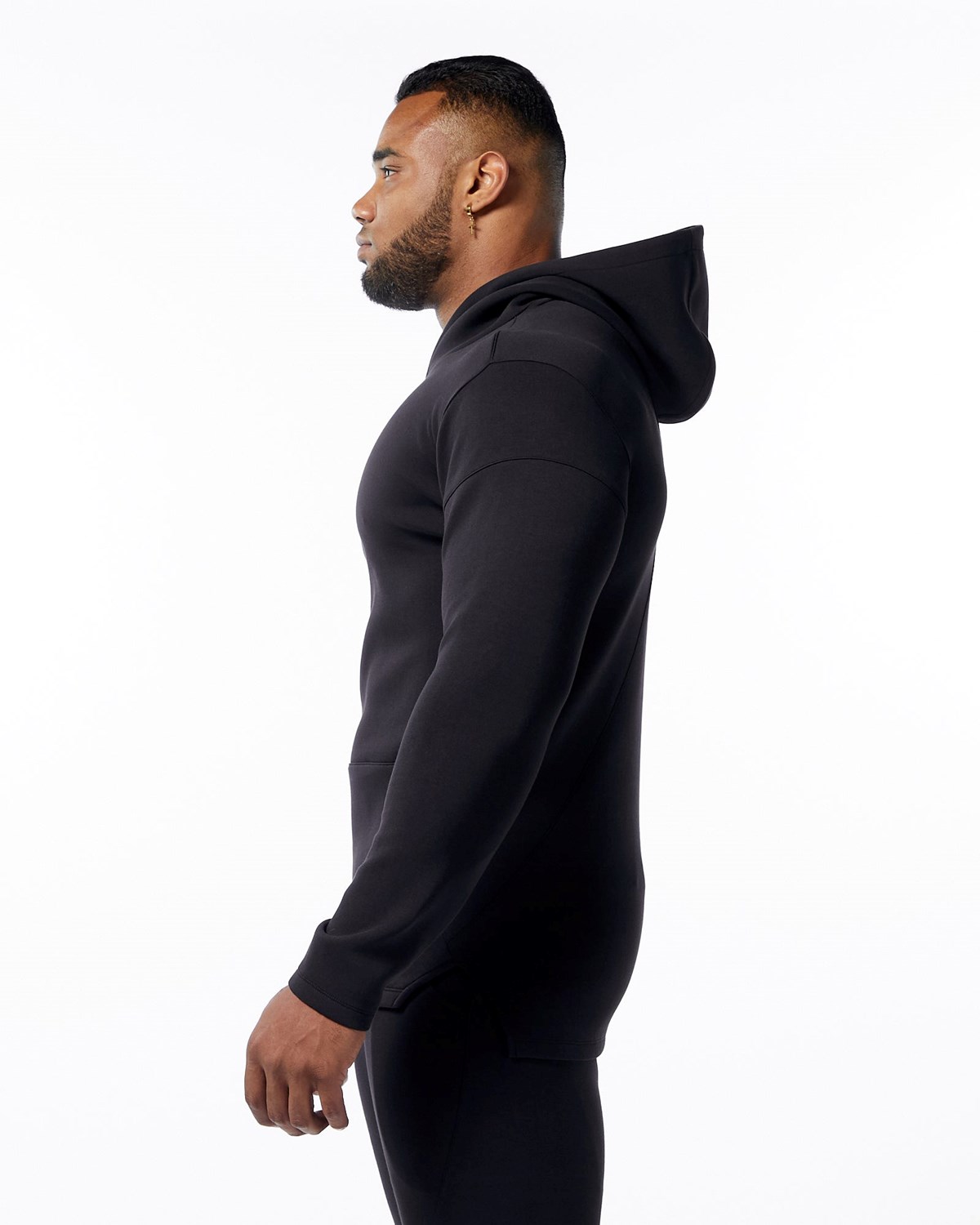 Alphalete Fitted Interlock Knit Hoodie Schwarz | HL2358071