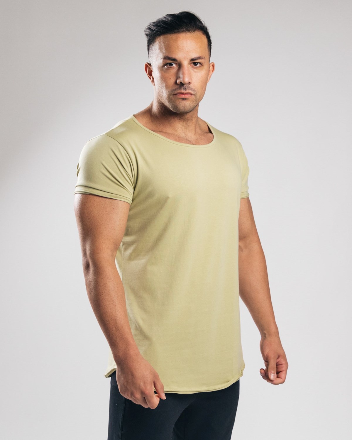 Alphalete Fitted Kurzes Sleeve Hellolivgrün | RH8153276