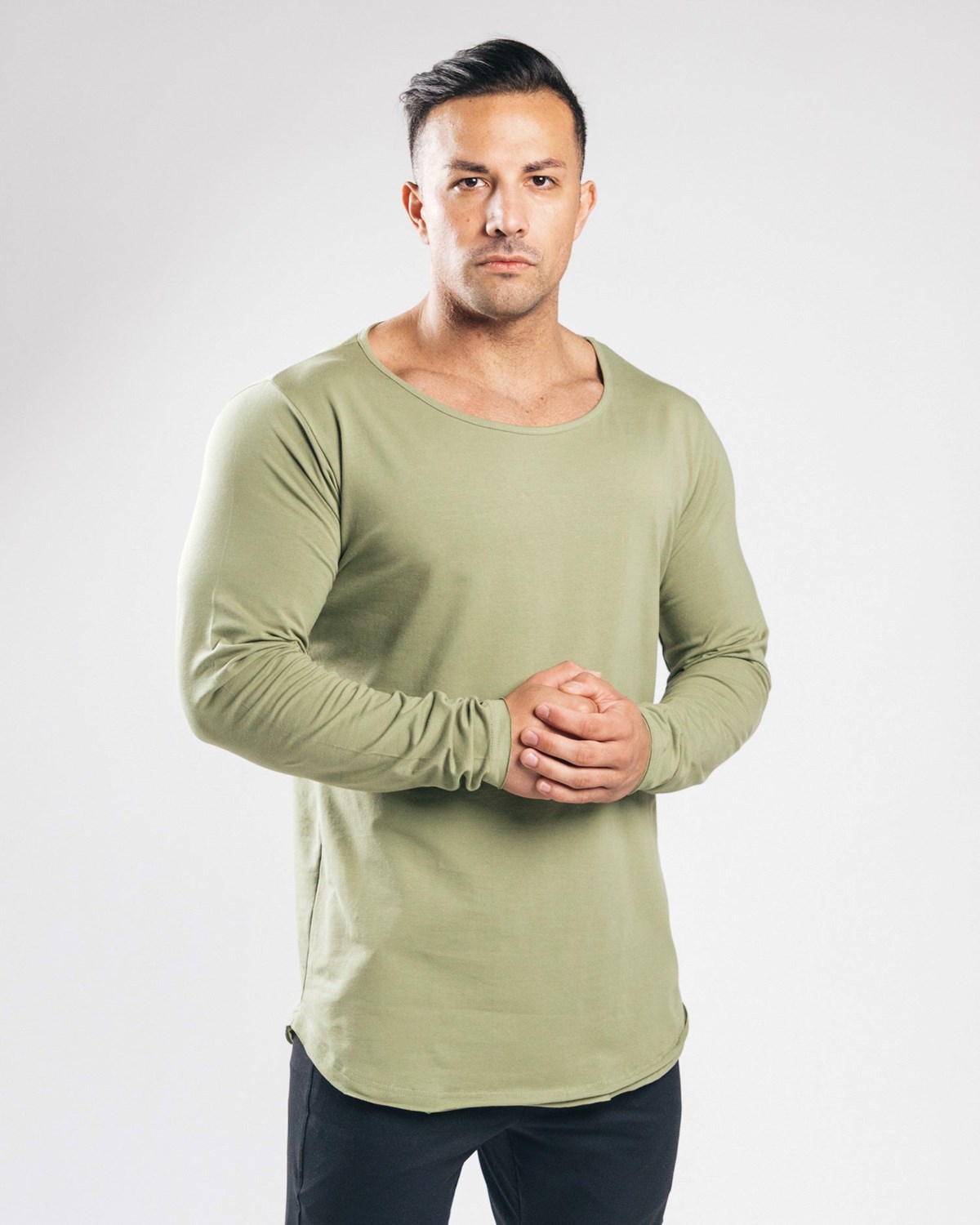 Alphalete Fitted Long Sleeve Grün | XP3208417