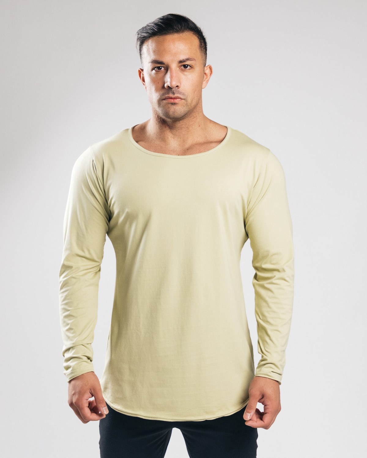 Alphalete Fitted Long Sleeve Hellolivgrün | AR4305827