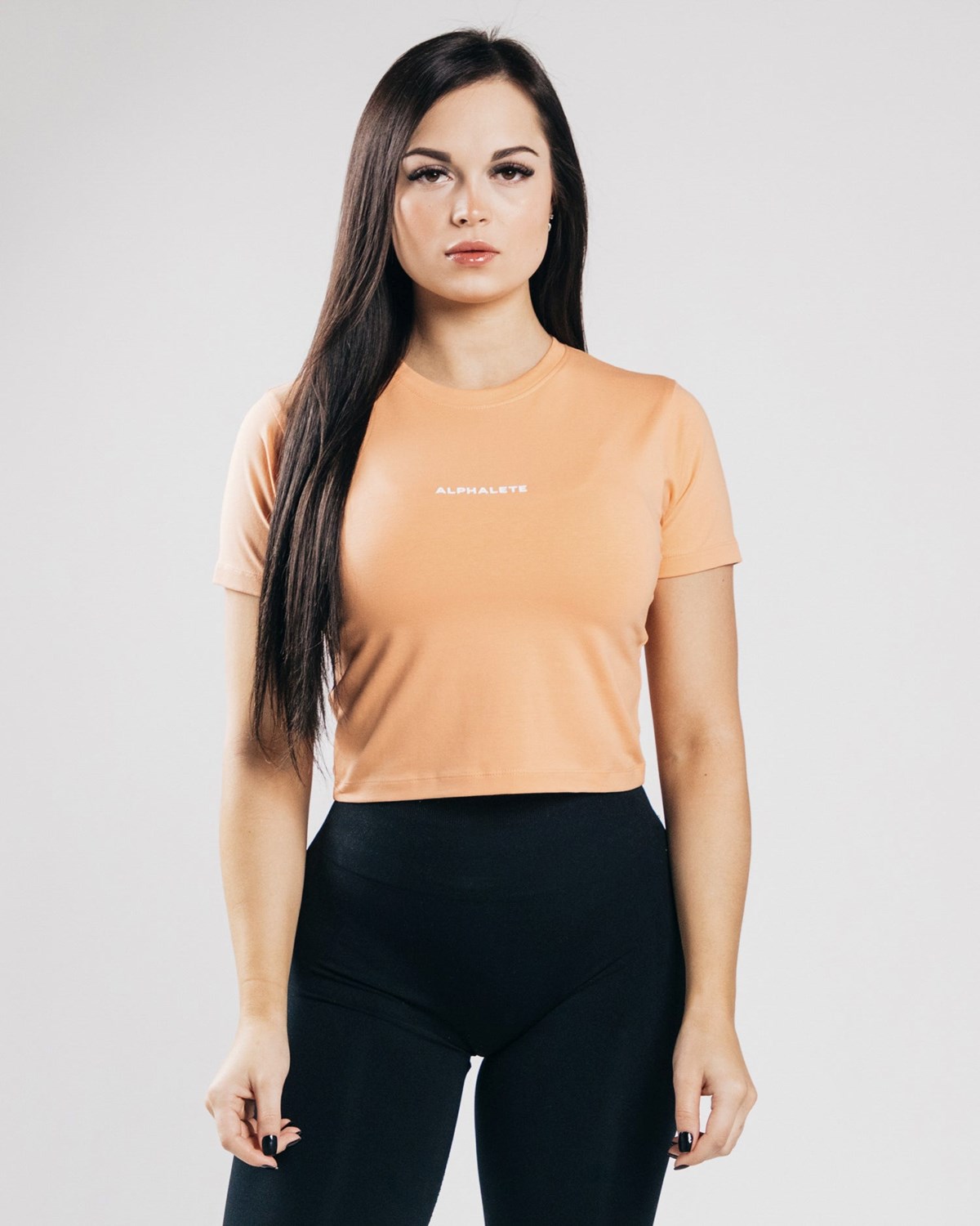 Alphalete Fitted Performance Crop Orange | MQ6054178