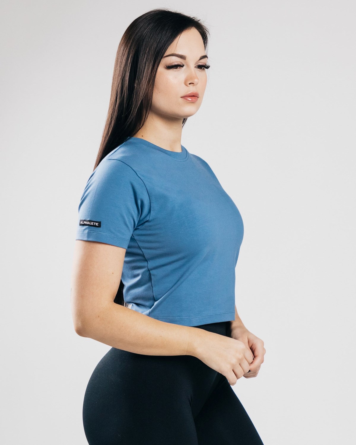 Alphalete Fitted Performance Crop Top Blau | IH9635021