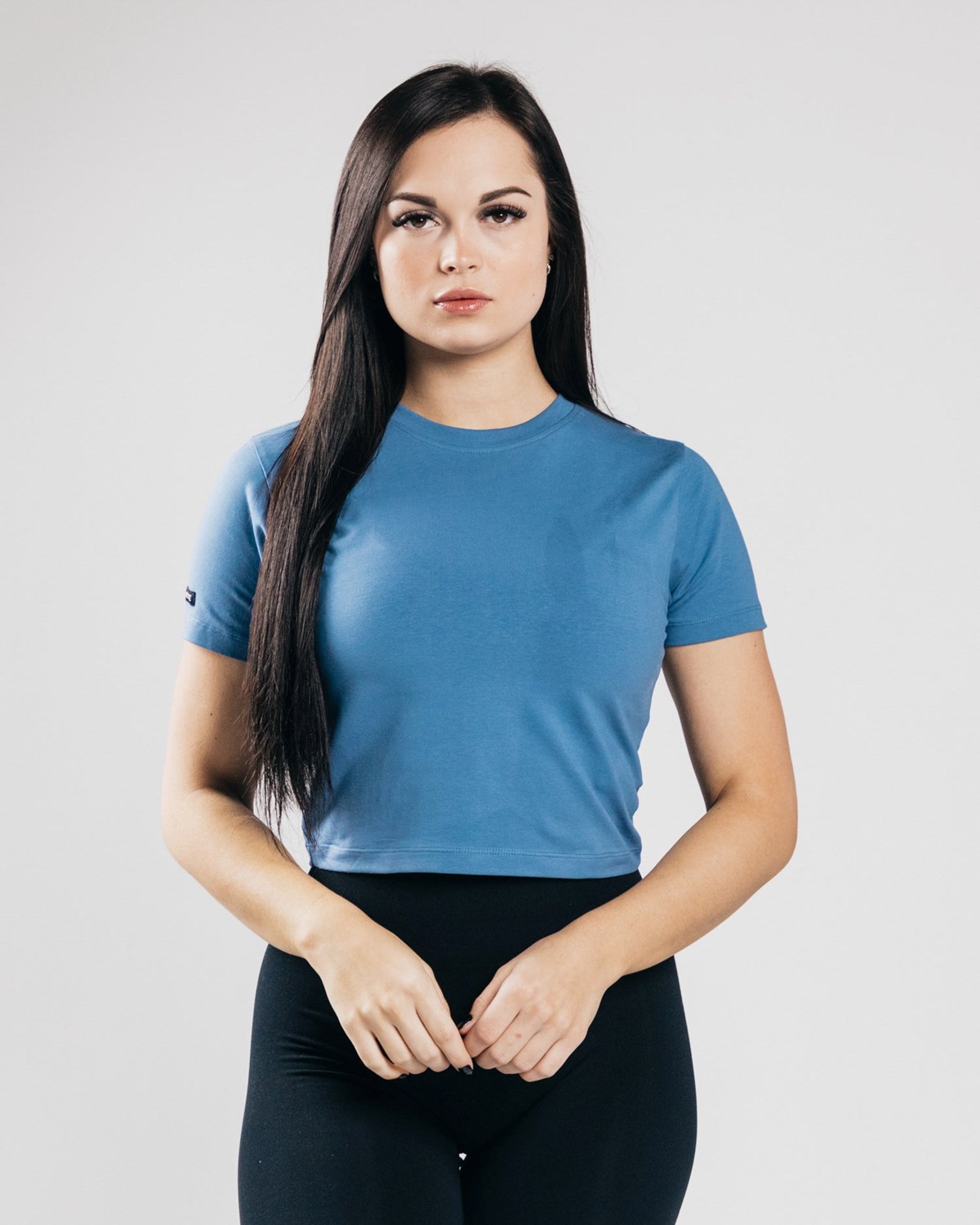 Alphalete Fitted Performance Crop Top Blau | IH9635021