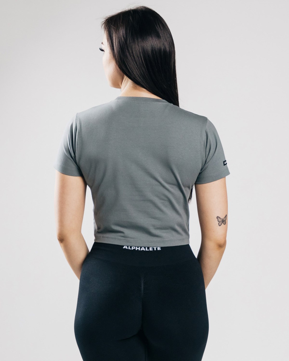 Alphalete Fitted Performance Crop Top Concrete | XF9257841