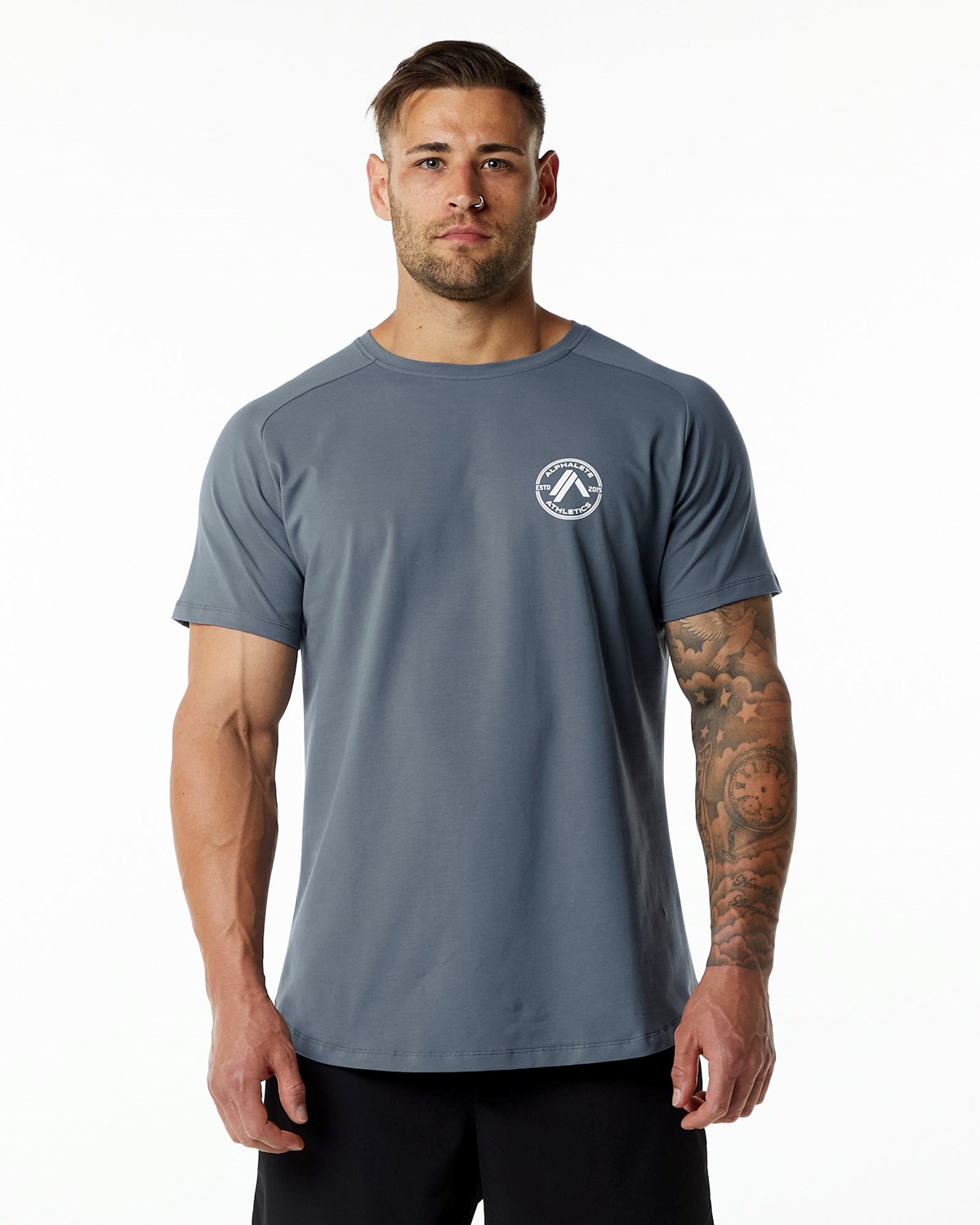 Alphalete Fitted Performance Kurzes Sleeve Carbon | DA1890275