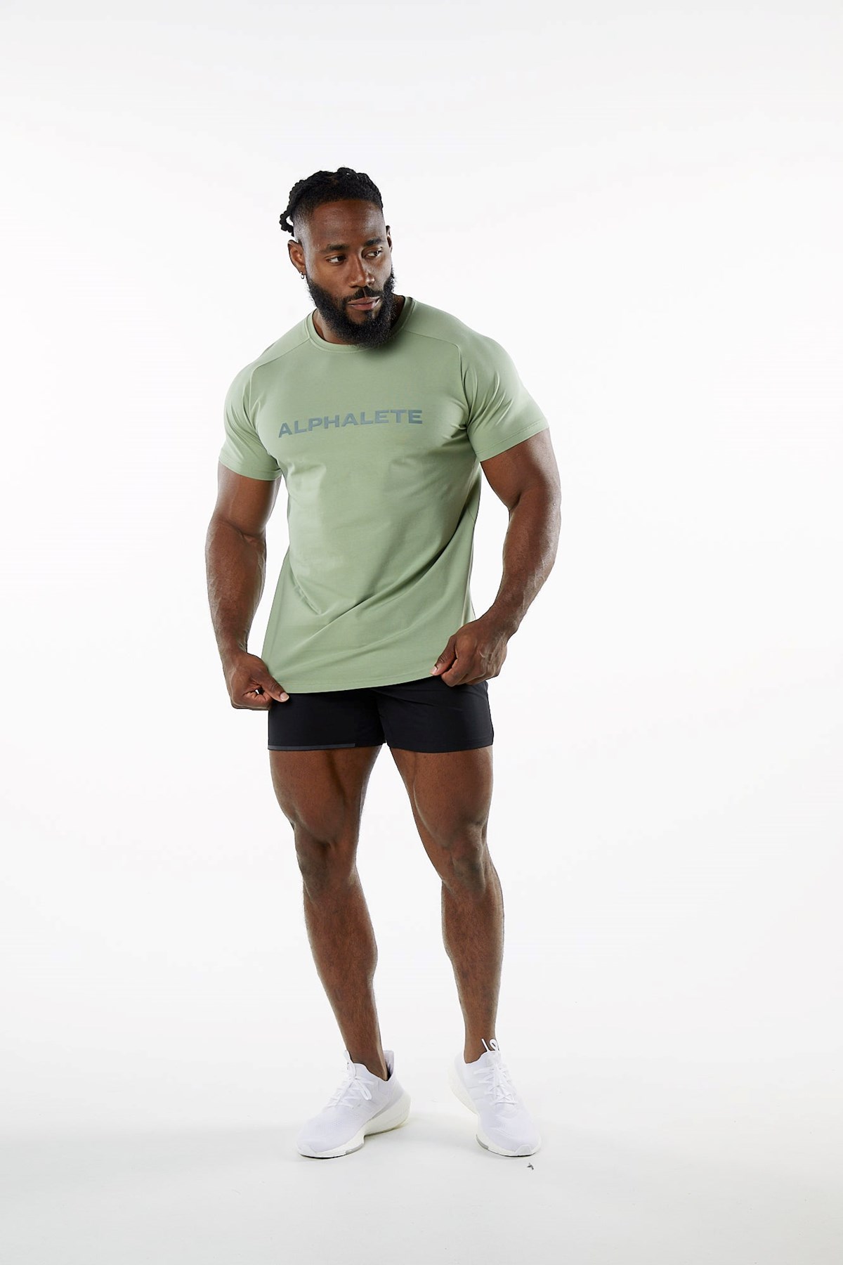 Alphalete Fitted Performance Kurzes Sleeve Sage | HM0649387