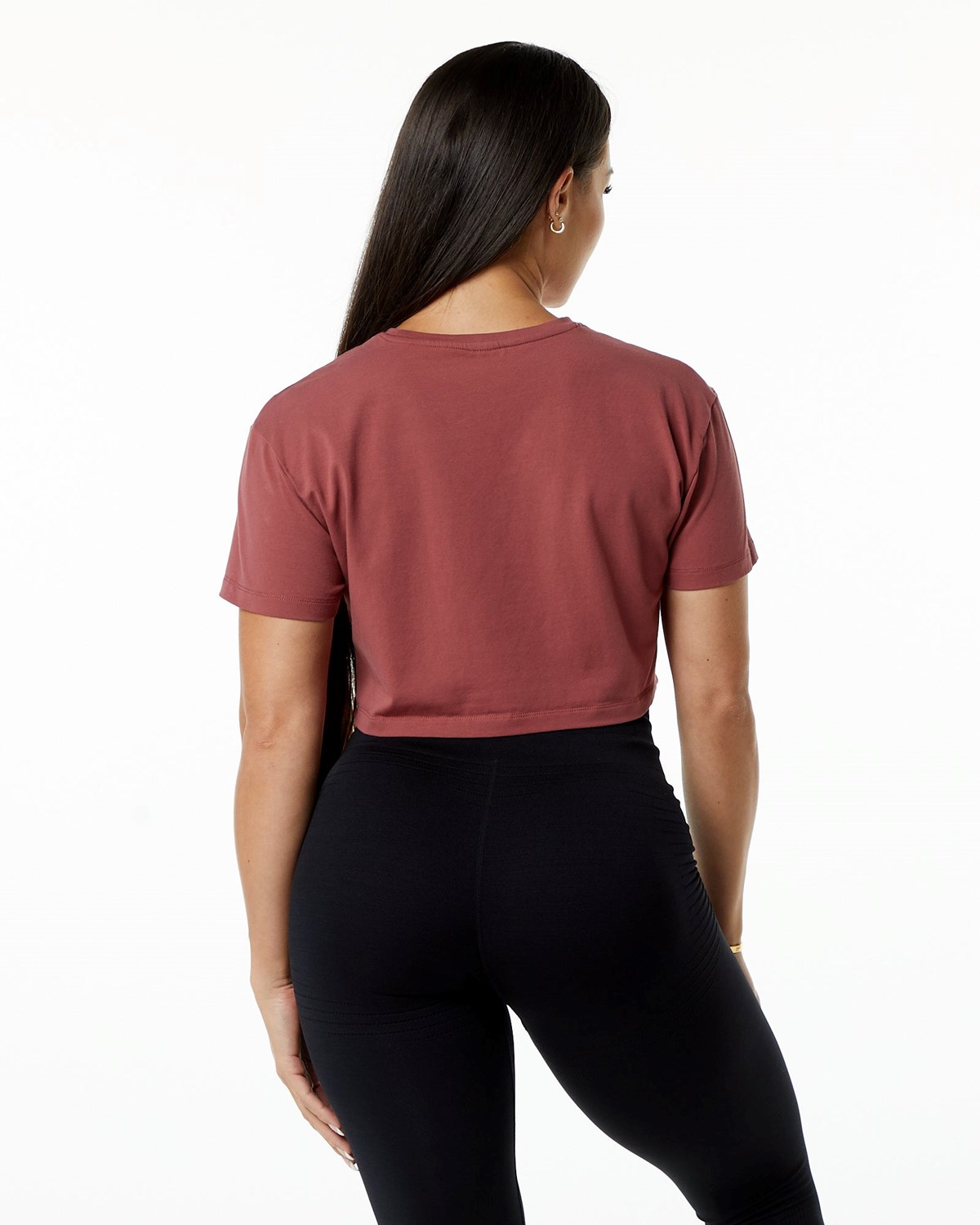 Alphalete Fitted Performance Kurzes Sleeve Crop Gingerbread | KQ5684102