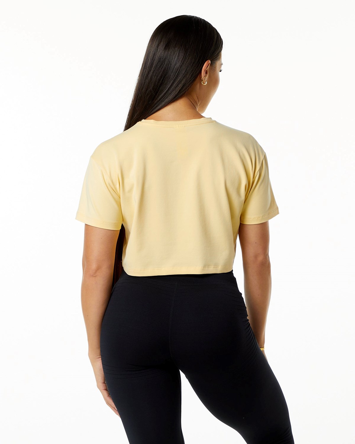 Alphalete Fitted Performance Kurzes Sleeve Crop Daffodil | SI3059276