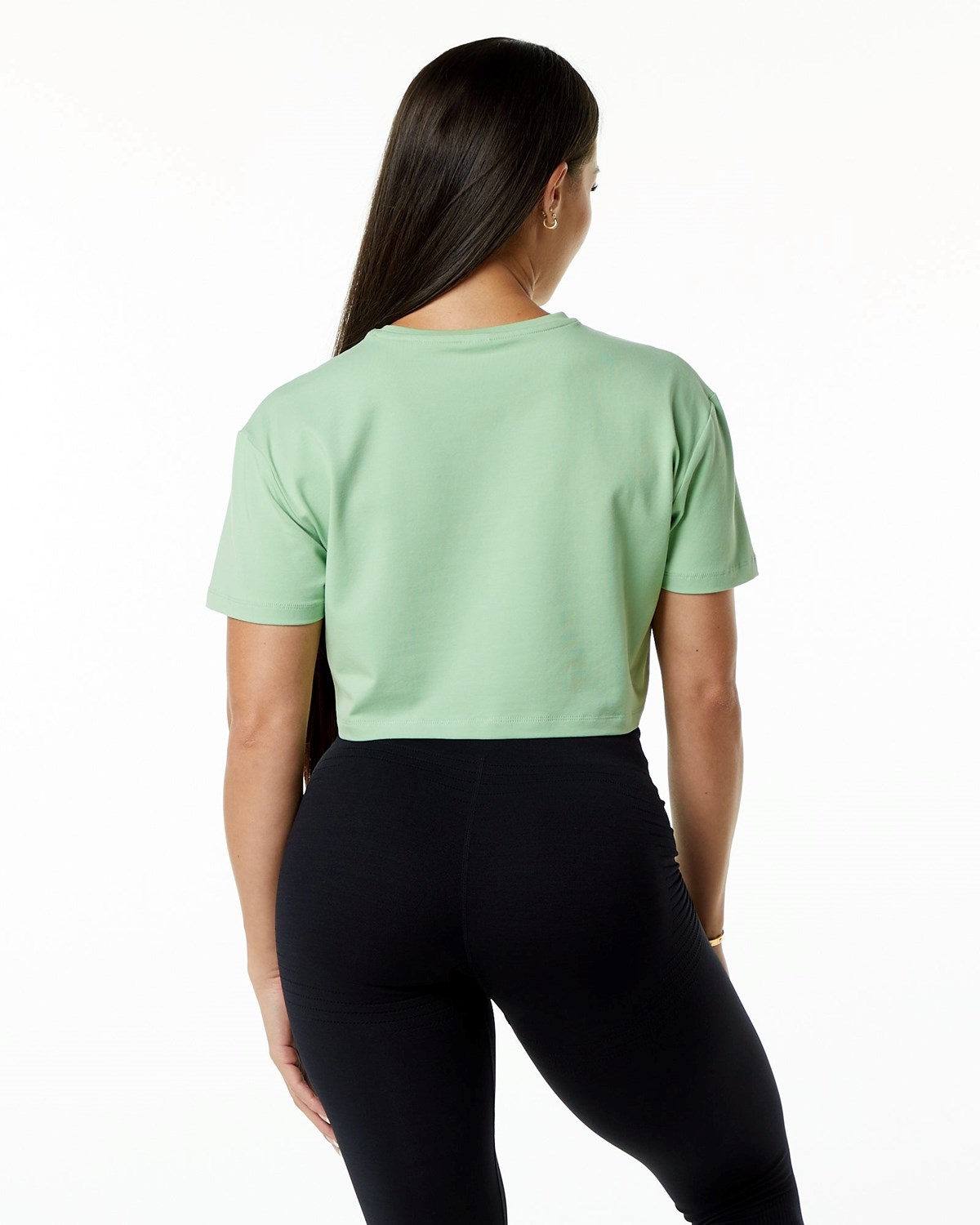 Alphalete Fitted Performance Kurzes Sleeve Crop Pistachio | SX8920346