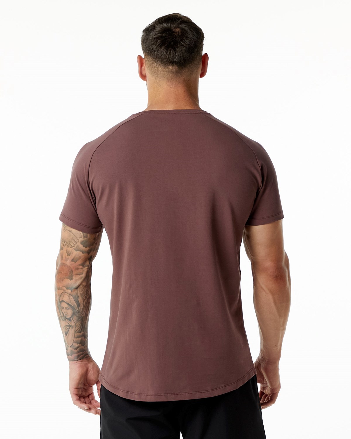 Alphalete Fitted Performance Kurzes Sleeve Merlot | XM3120956