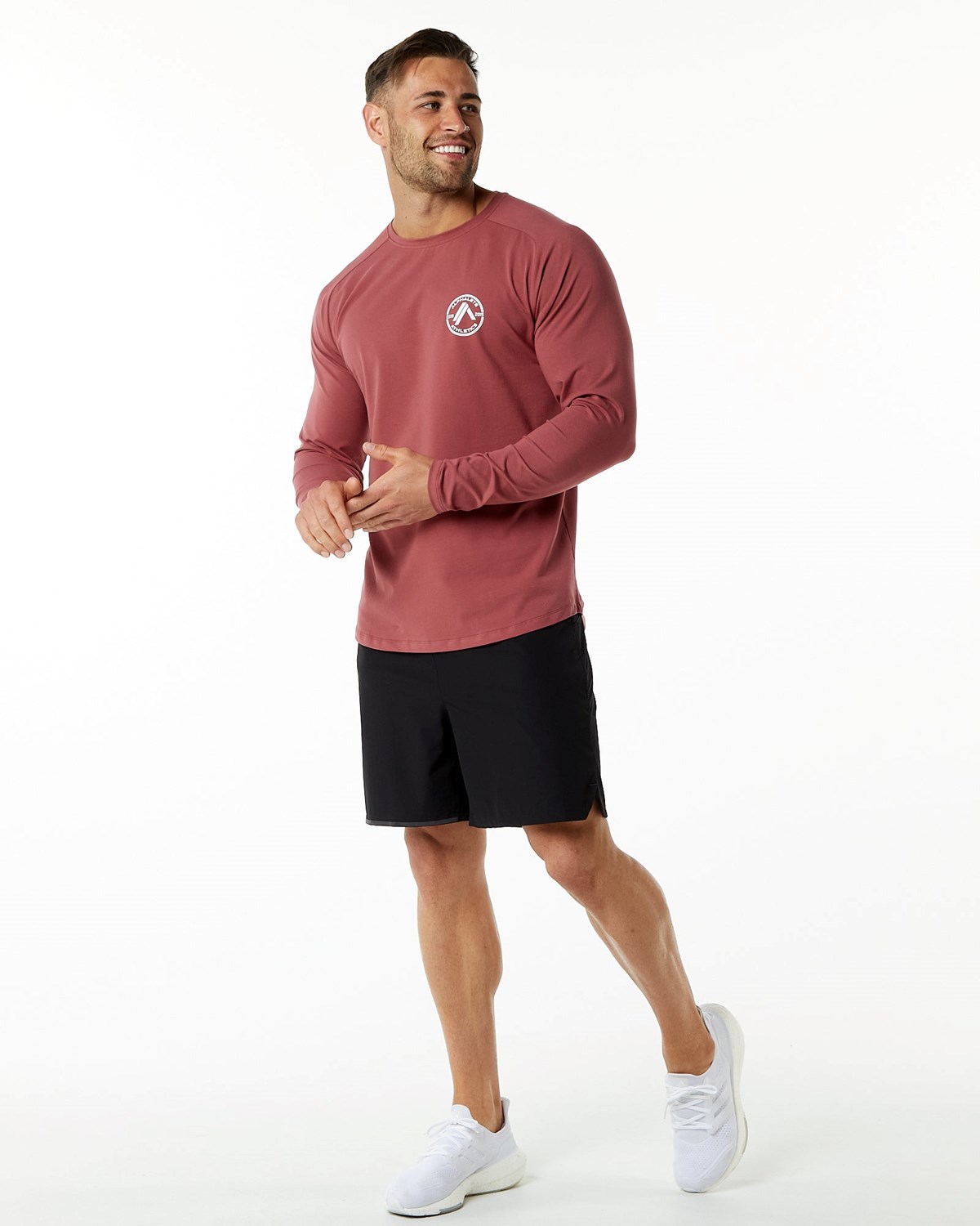 Alphalete Fitted Performance Long Sleeve Gingerbread | IB5729601