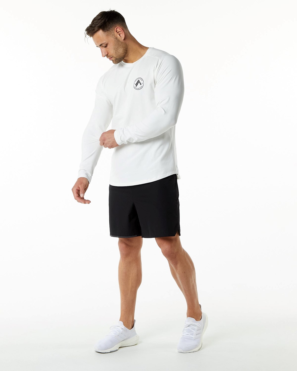 Alphalete Fitted Performance Long Sleeve Weiß | KZ9386051