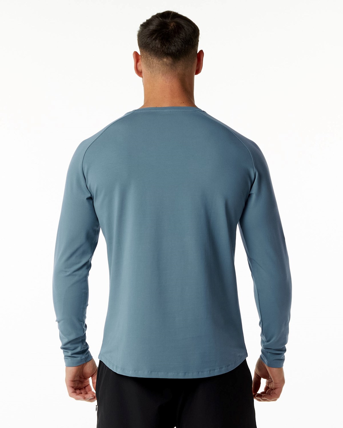 Alphalete Fitted Performance Long Sleeve Blau | NK1547039