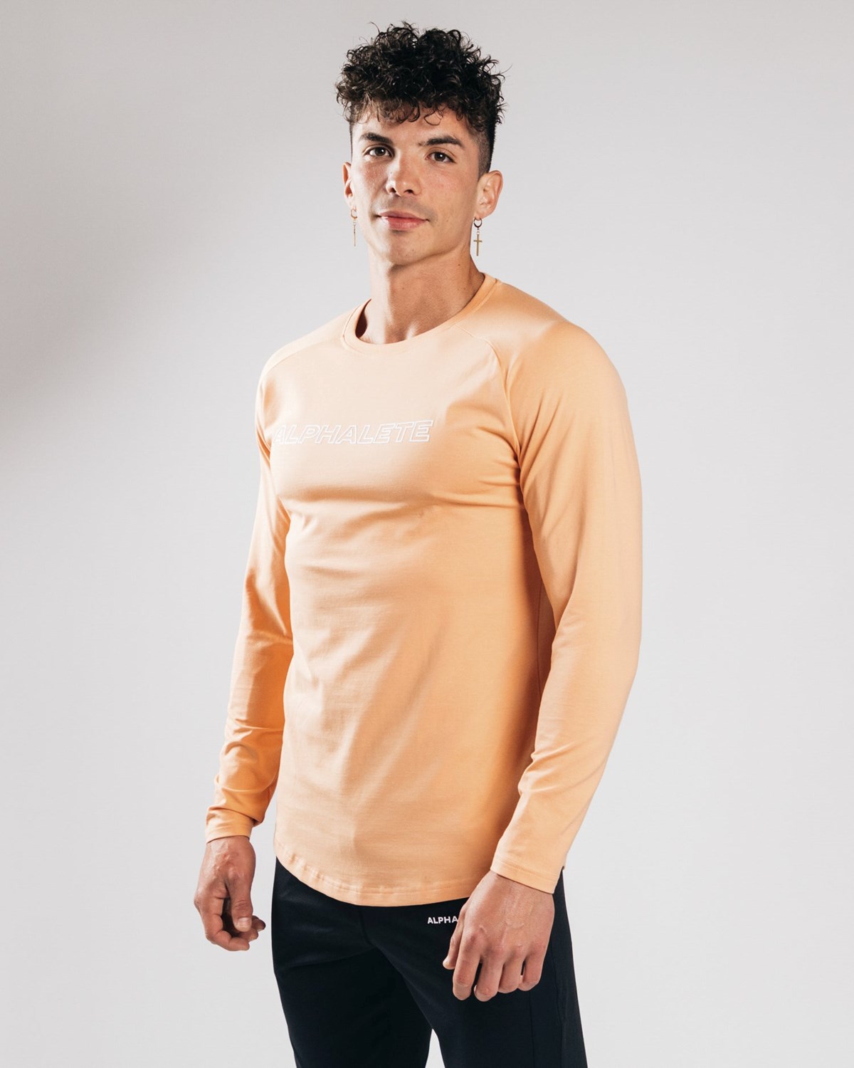 Alphalete Fitted Performance Long Sleeve Orange | NV8096532