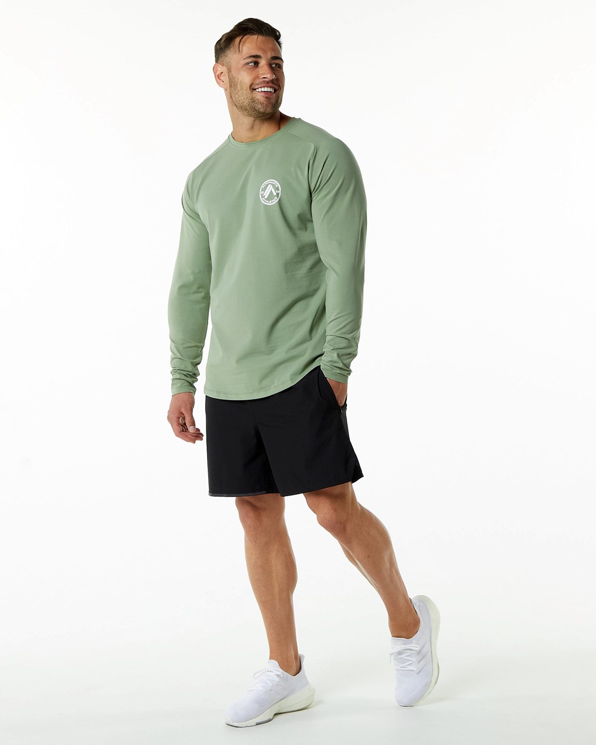 Alphalete Fitted Performance Long Sleeve Sage | NZ2308147