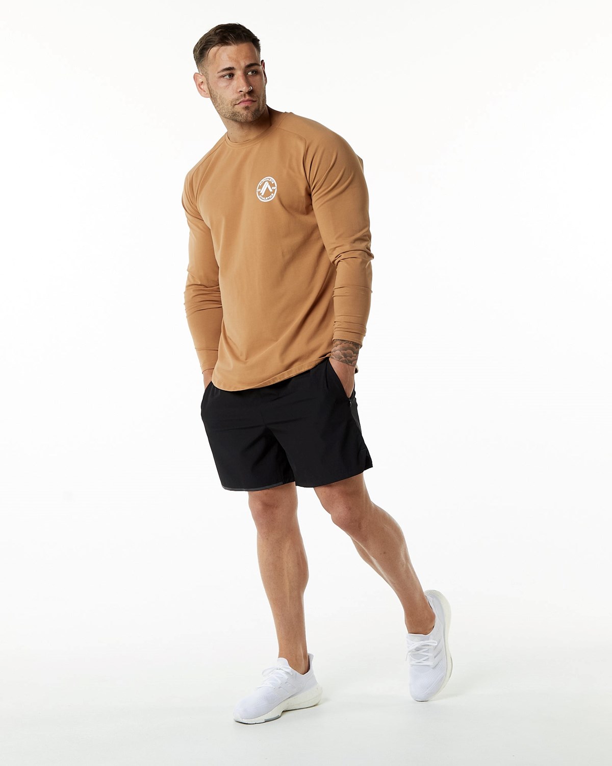 Alphalete Fitted Performance Long Sleeve Rust | UF3692417